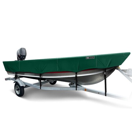 Eevelle Boat Cover V HULL FISHING Outboard Motor w/ Outboard 14ft 6in L 72in W Green SFVFW1472B-HTR